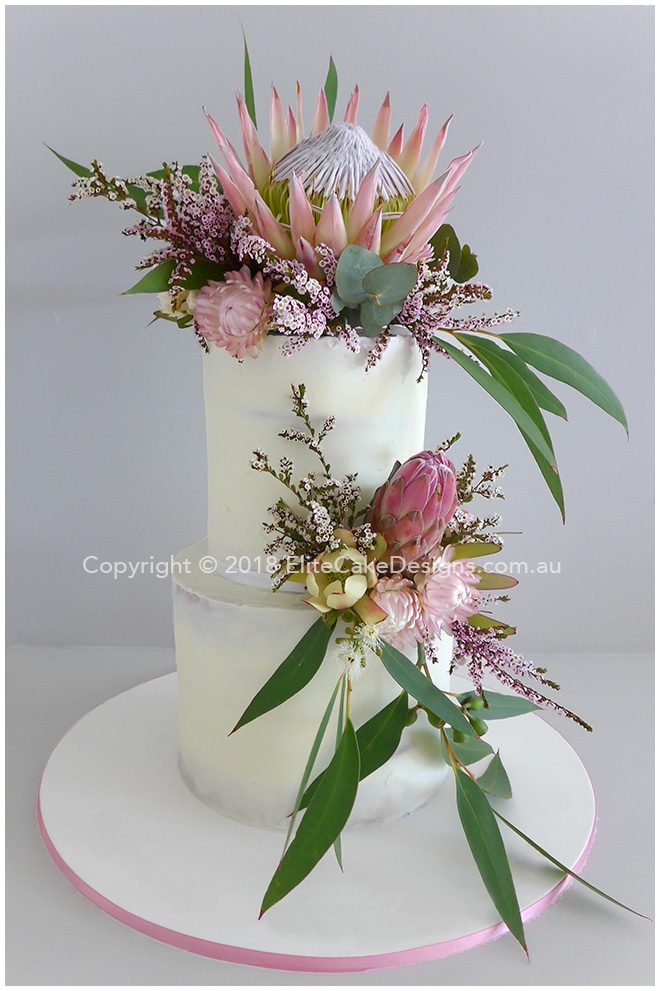 Wedding-Christening-Anniversary Cake With Native Flowers -6769